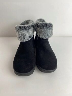Khombu Jessica Womens Black Suede Ankle Boots Size 10M